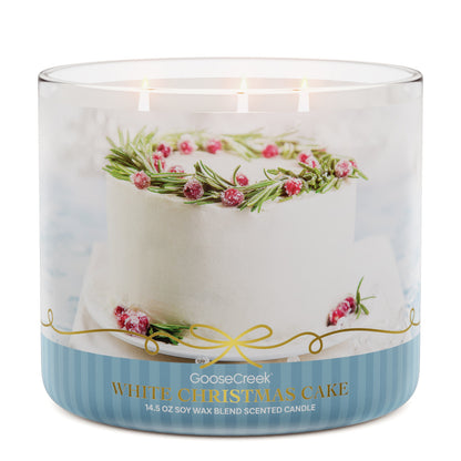 White Christmas Cake 3-Wick Candle